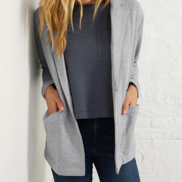 🪴 Hemp Fleece Sweatshirt Blazer | UpWest | Medium Heather Grey | NWT (Size M) - Picture 2 of 4